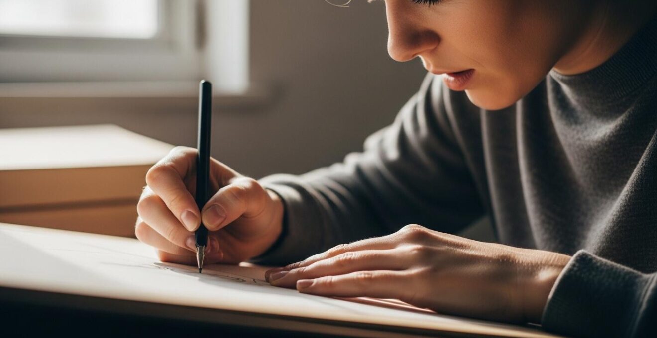 Photographie d'une artiste en pleine création, exprimant son style unique avec passion